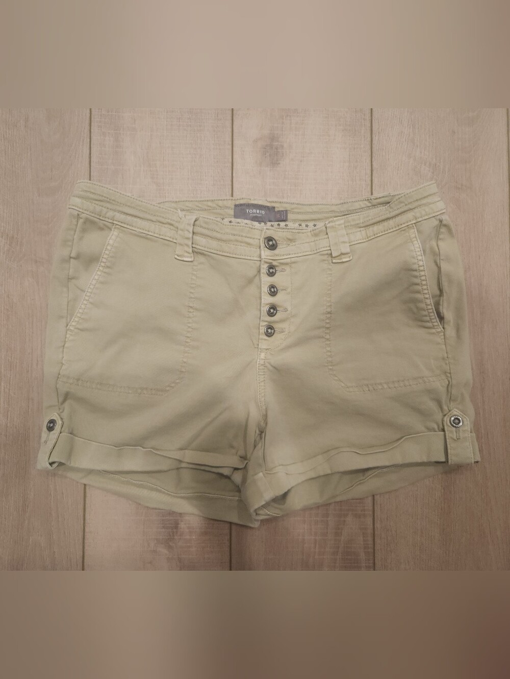 Torrid Light Olive Button-Front Women's Shorts